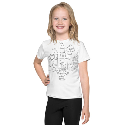 Princess Doodle Kids Crew Neck T-Shirt